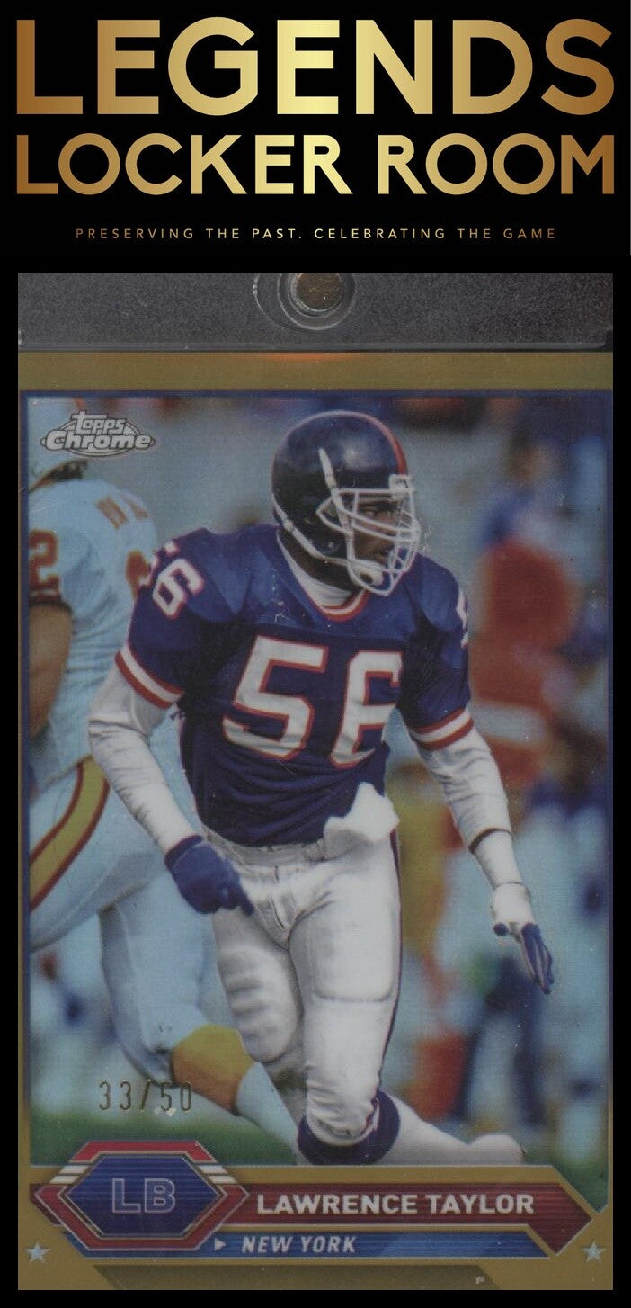 2023 Topps Composite #43 Lawrence Taylor Topps Chrome Gold Wave Refractor #/50