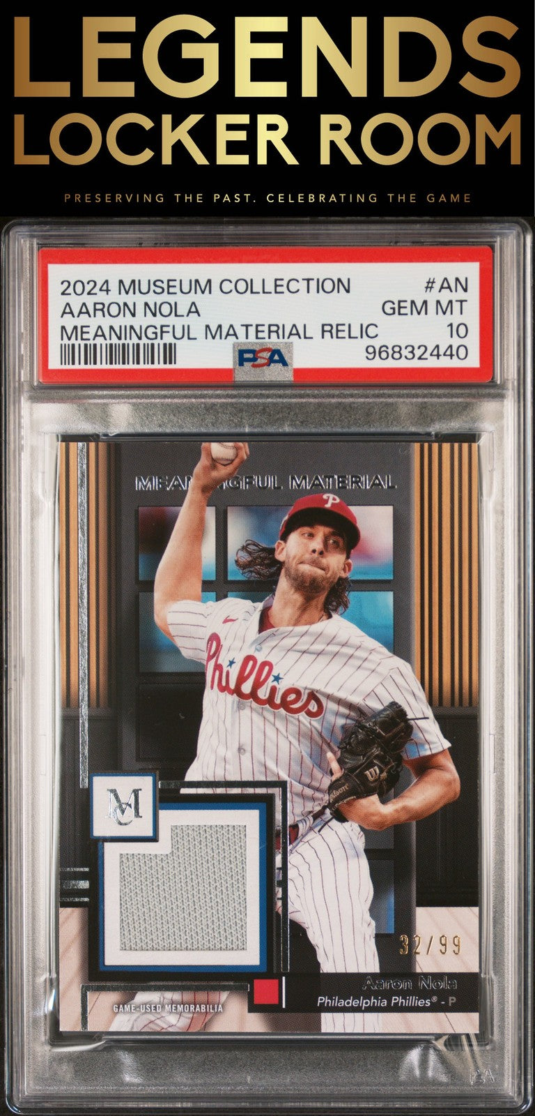 2024 Topps Museum Collection Meaningful Material Relics #AN Aaron Nola PSA 10