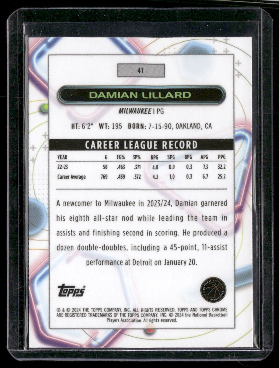 2023-24 Topps Chrome Cosmic #41 Damian Lillard