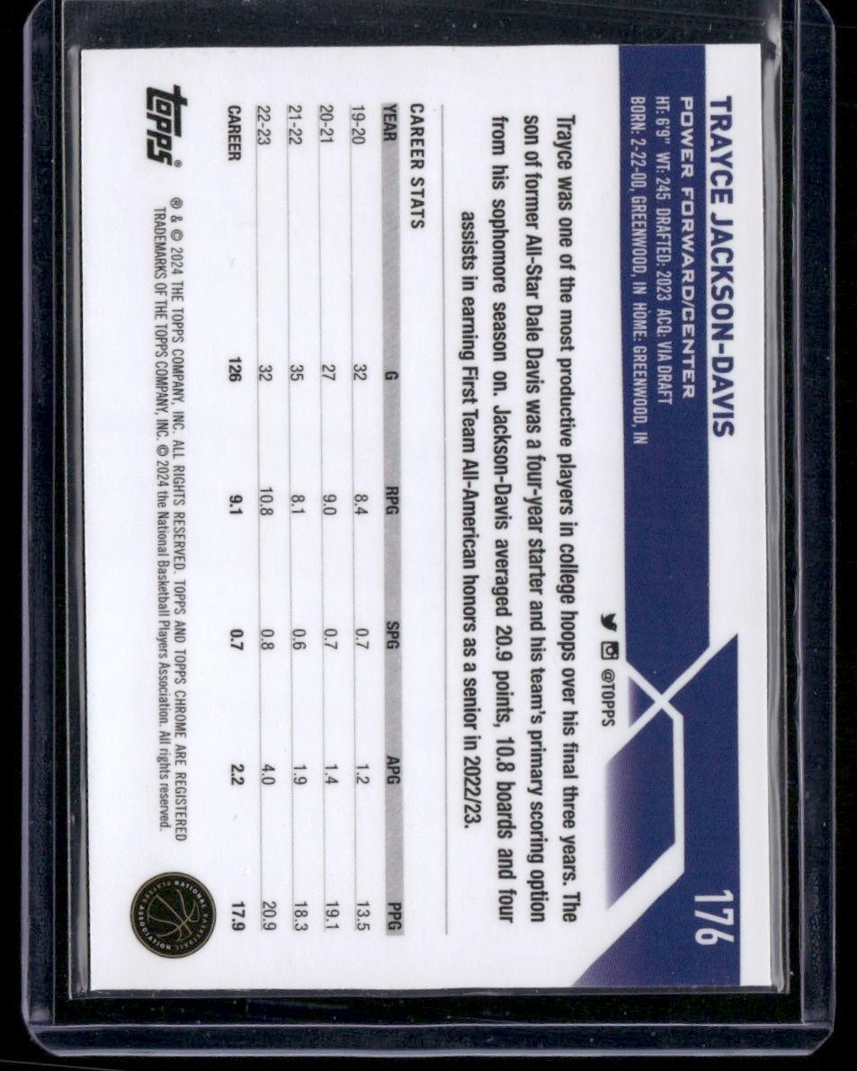 2023-24 Topps Chrome #176 Trayce Jackson-Davis Prism Refractors