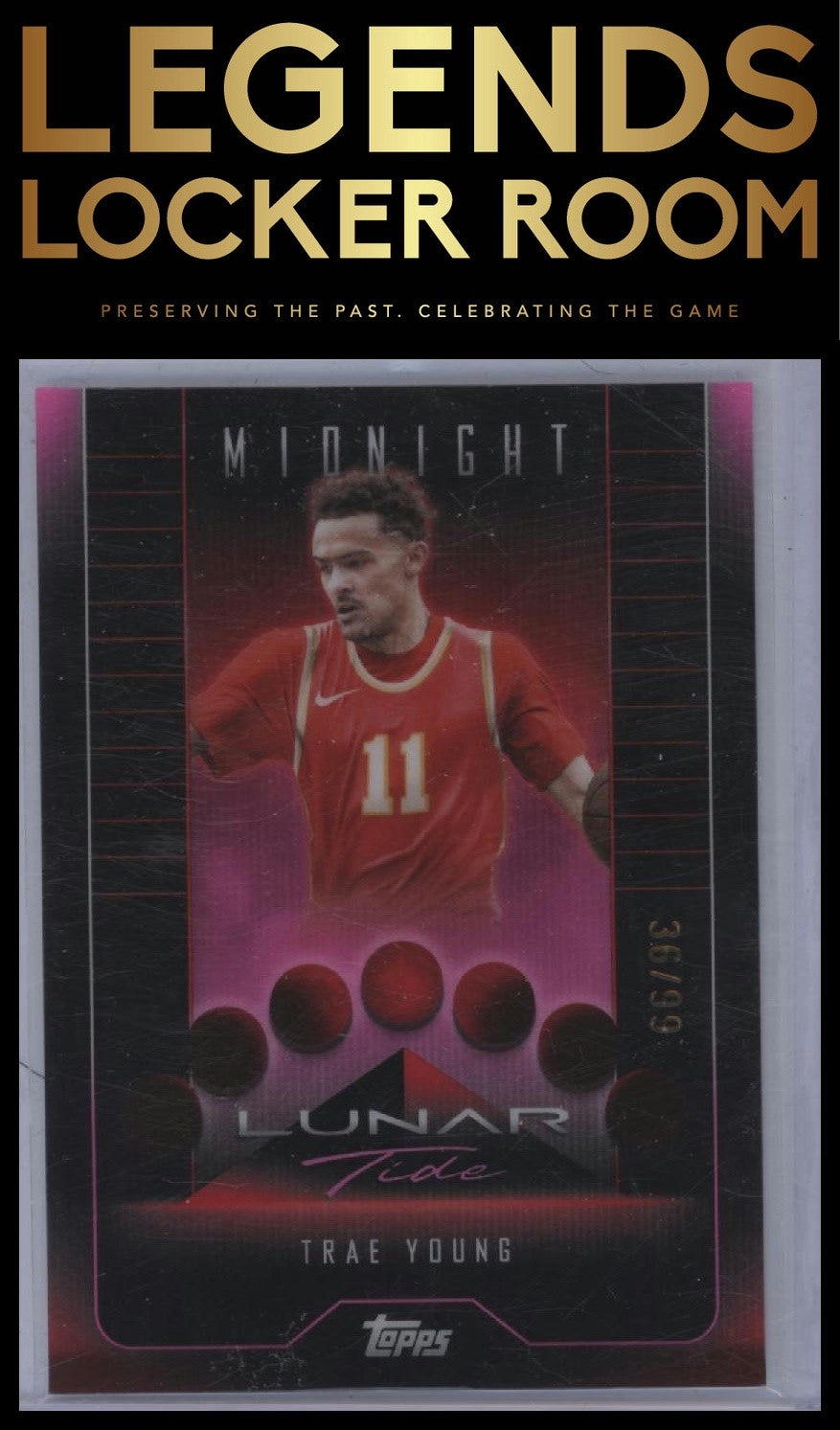 2023-24 Topps Midnight #LT-1 Trae Young Lunar Tide Twilight #/99