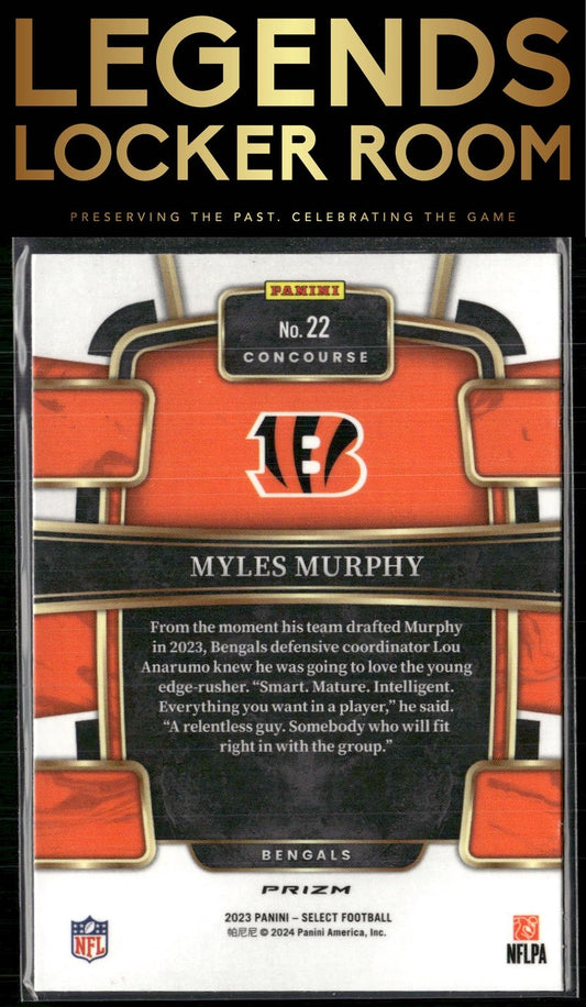 2023 Panini Select #22 Myles Murphy Silver Prizms Die Cuts