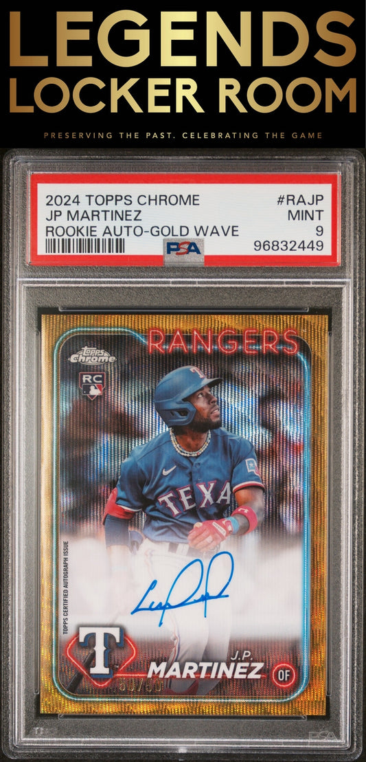 2024 Topps Chrome Rookie Autographs #RAJP Jp Martinez Gold Wave PSA 9