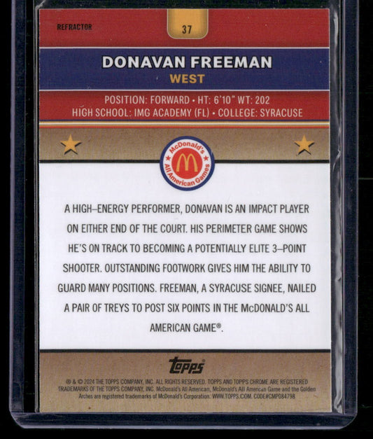 2024 Topps Chrome McDonald's All-American #37 Donnie Freeman