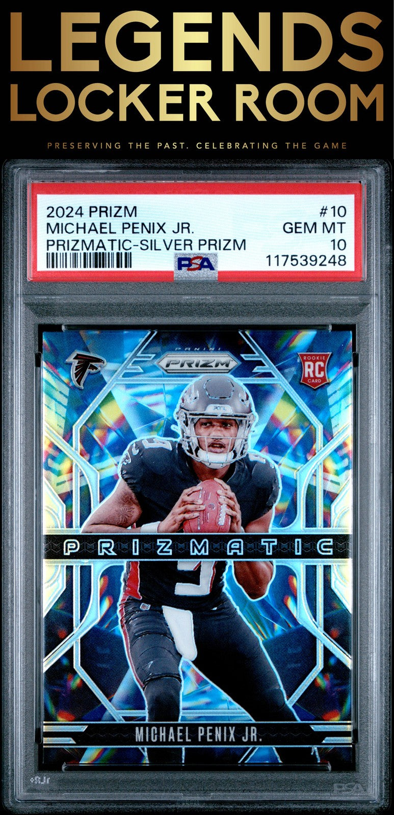 2024 Panini Prizm Prizmatic #10 Michael Penix Jr. Prizmatic-Silver Prizm PSA 10