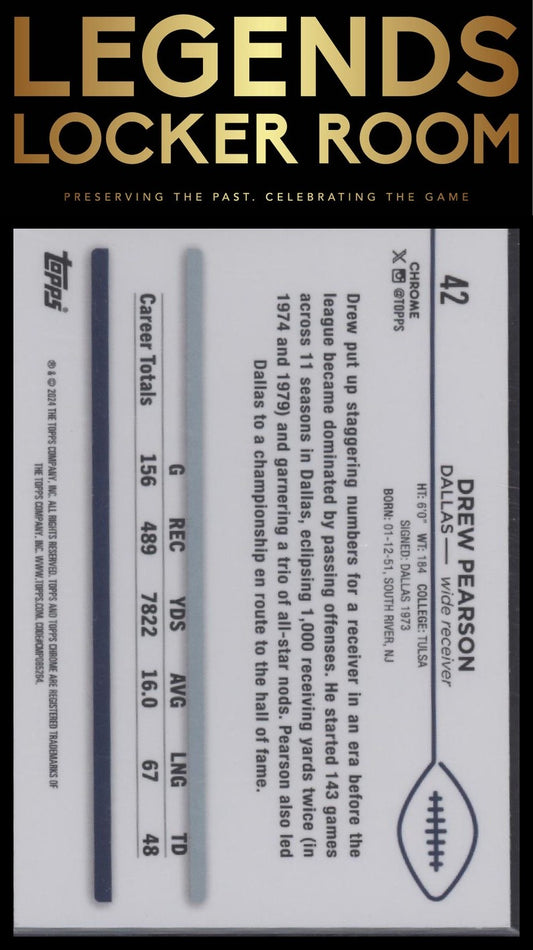 2024 Topps Chrome #42 Drew Pearson Yellow Geometric Refractor #/75