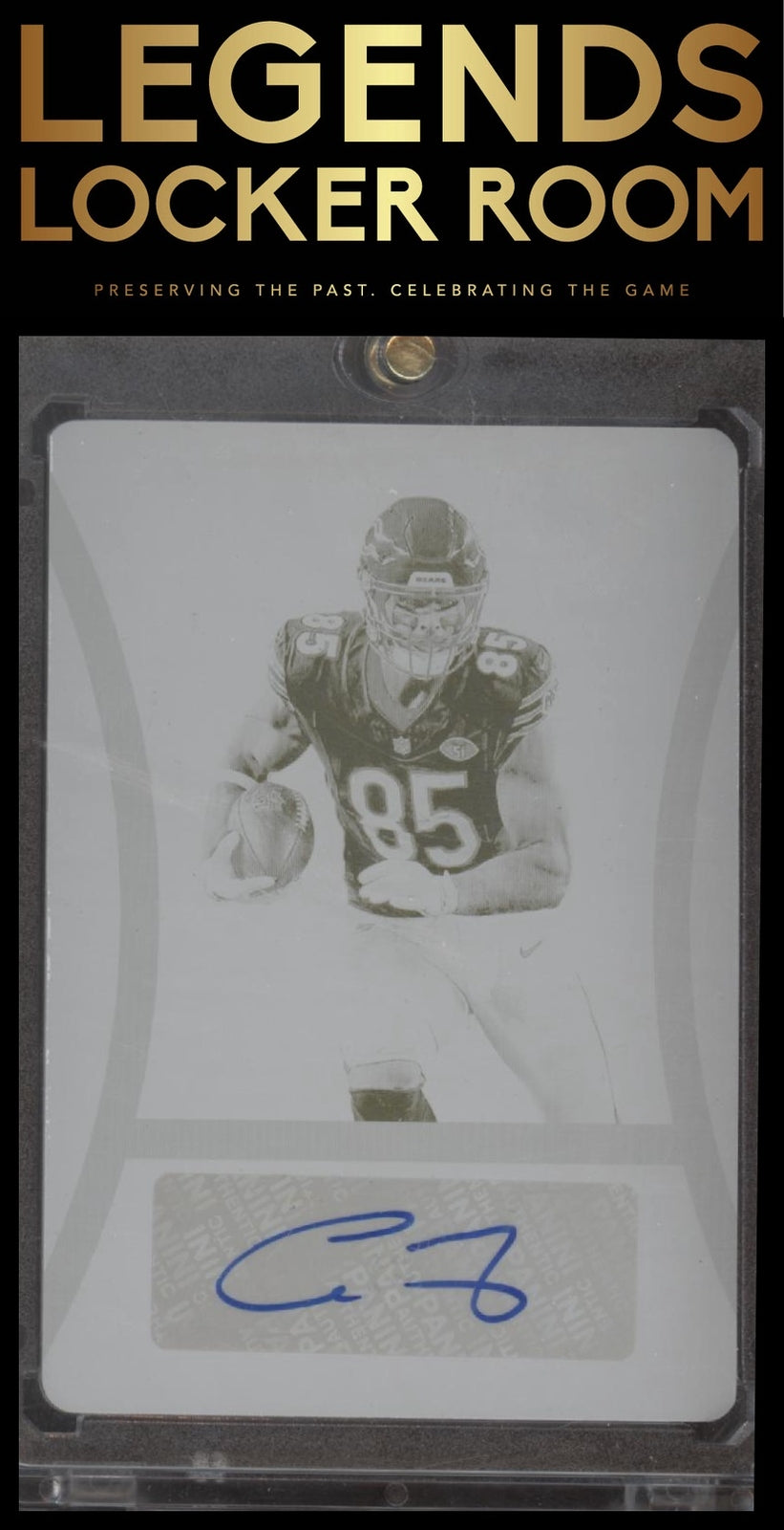 2023 Panini National Treasures Cole Kmet Signatures Printing Plate Black #/1