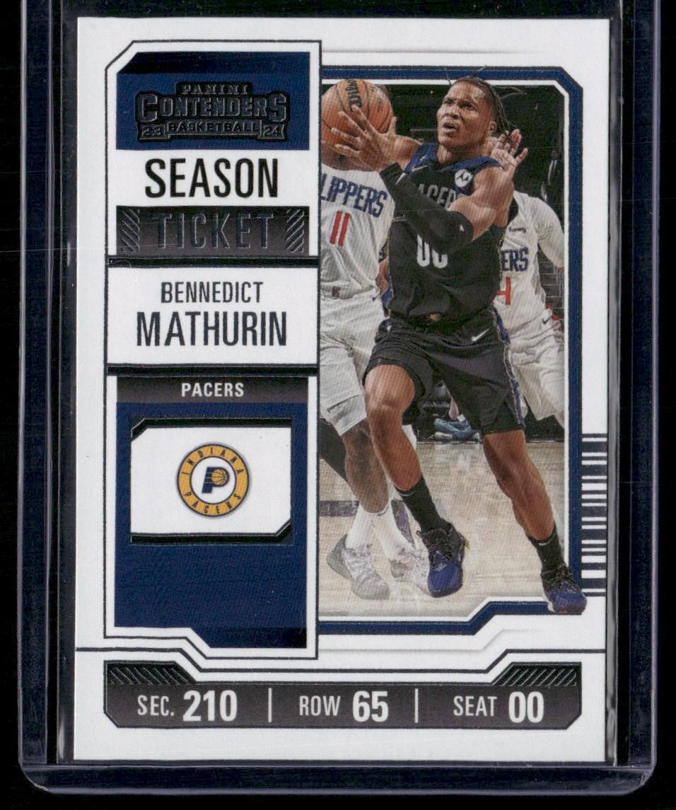 2023-24 Panini Contenders #10 Bennedict Mathurin Game Ticket Red