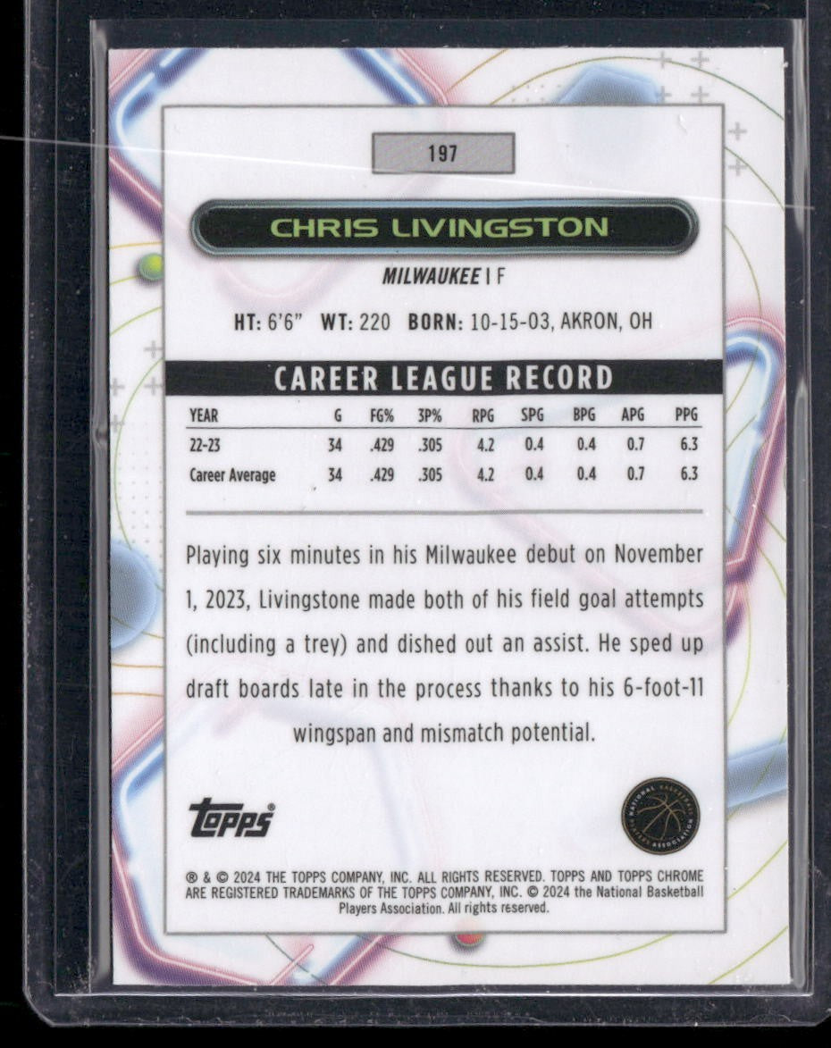 2023-24 Topps Chrome Cosmic #197 Chris Livingston Nucleus Refractors