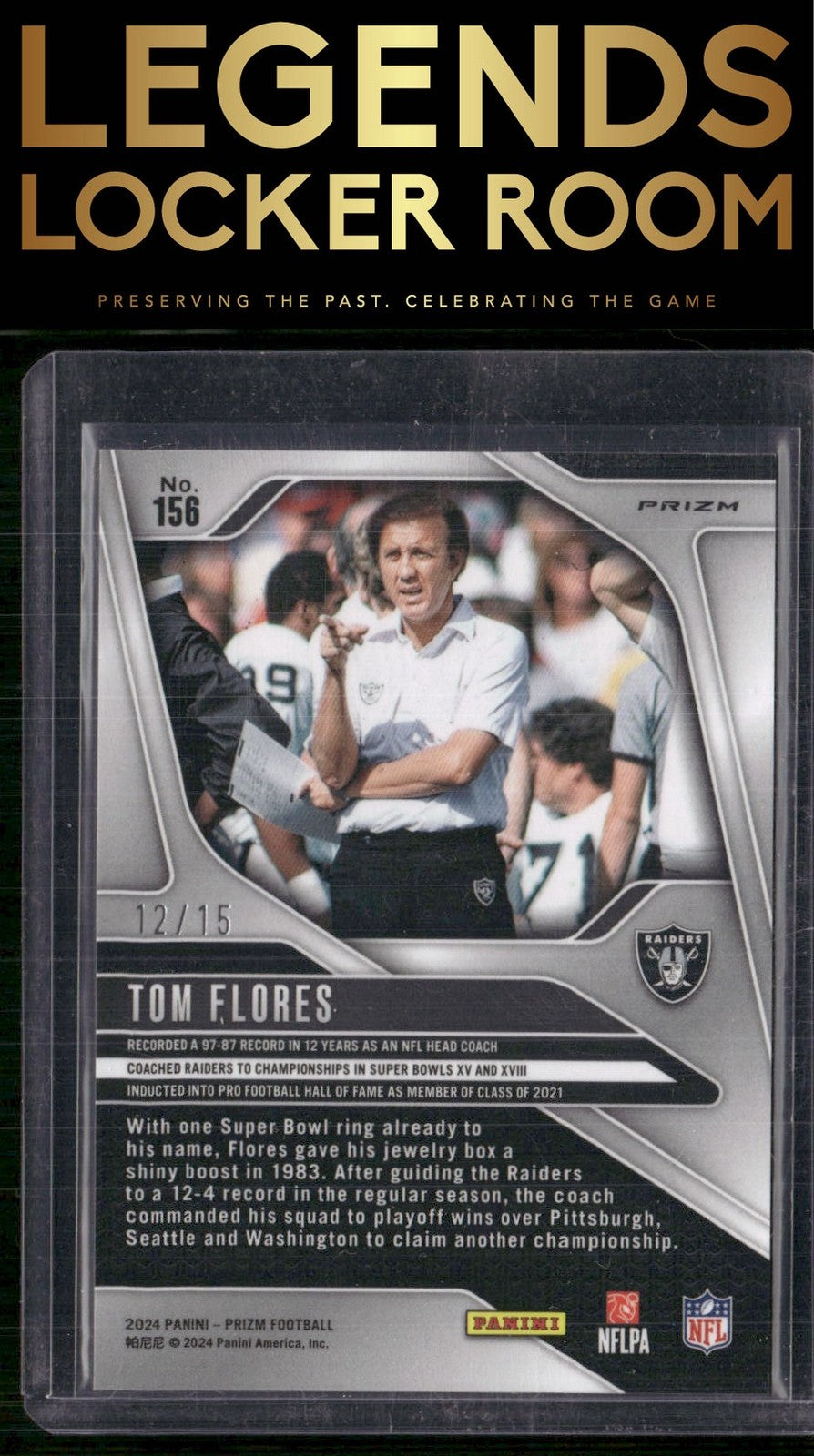 2024 Panini Prizm #156 Tom Flores Forest Camo #/15