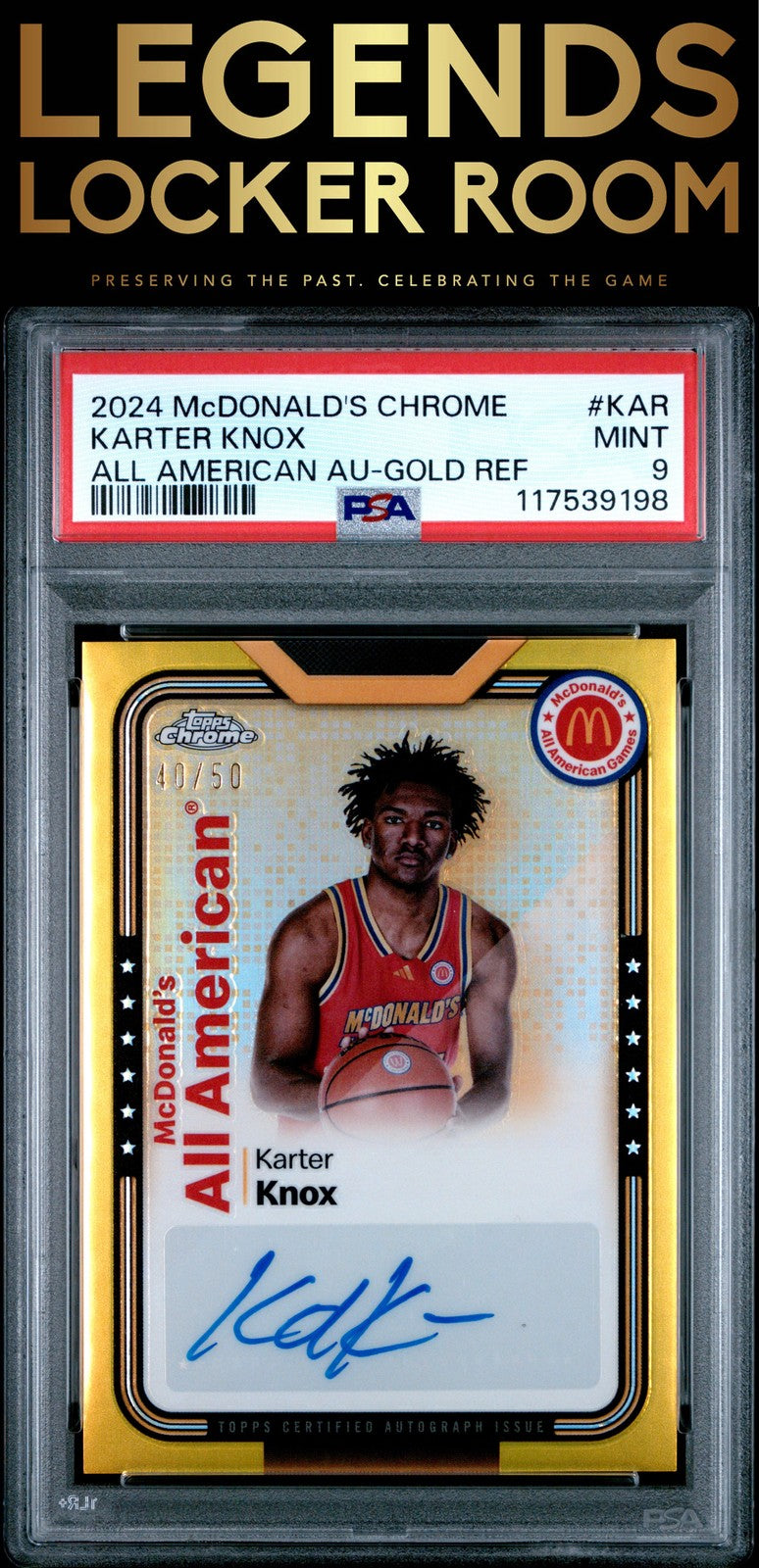 2024 Topps Chrome Mcdonald'S All American Autographs Karter Knox PSA 9
