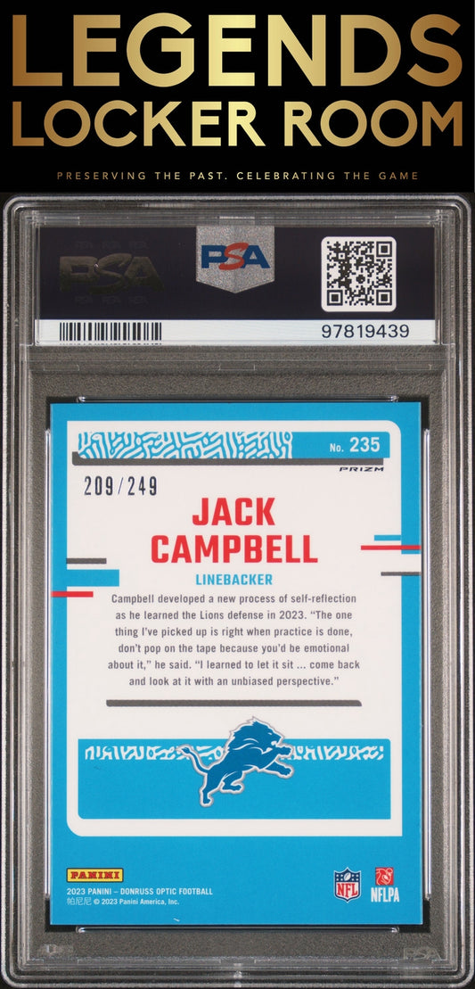 2023 Panini Donruss Optic #235 Jack Campbell Orange PSA 9