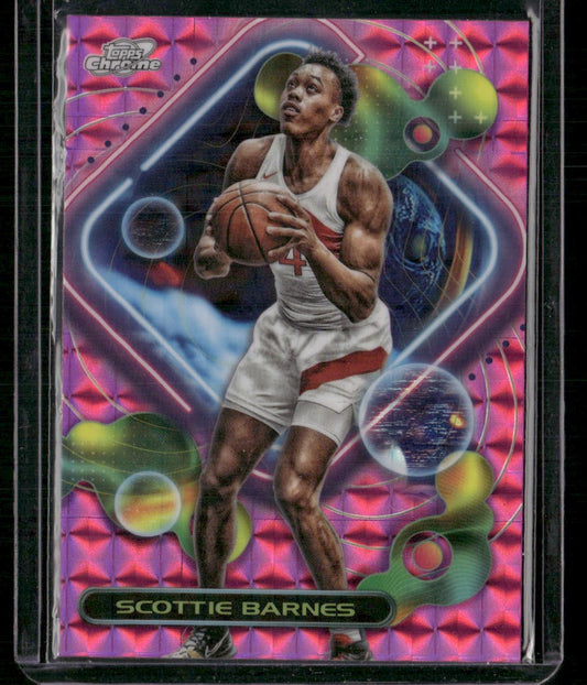 2023-24 Topps Chrome Cosmic #129 Scottie Barnes Pink Galaxy Refractors
