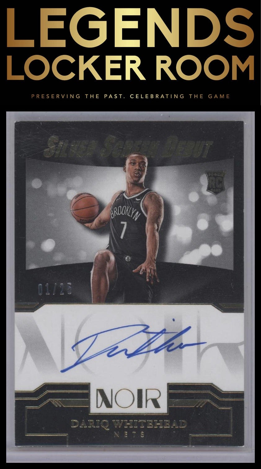 2023-24 Panini Noir Dariq Whitehead Silver Screen Debut Signatures Gold 01/25