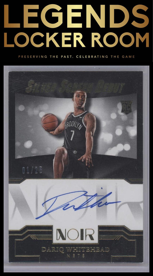2023-24 Panini Noir Dariq Whitehead Silver Screen Debut Signatures Gold 01/25