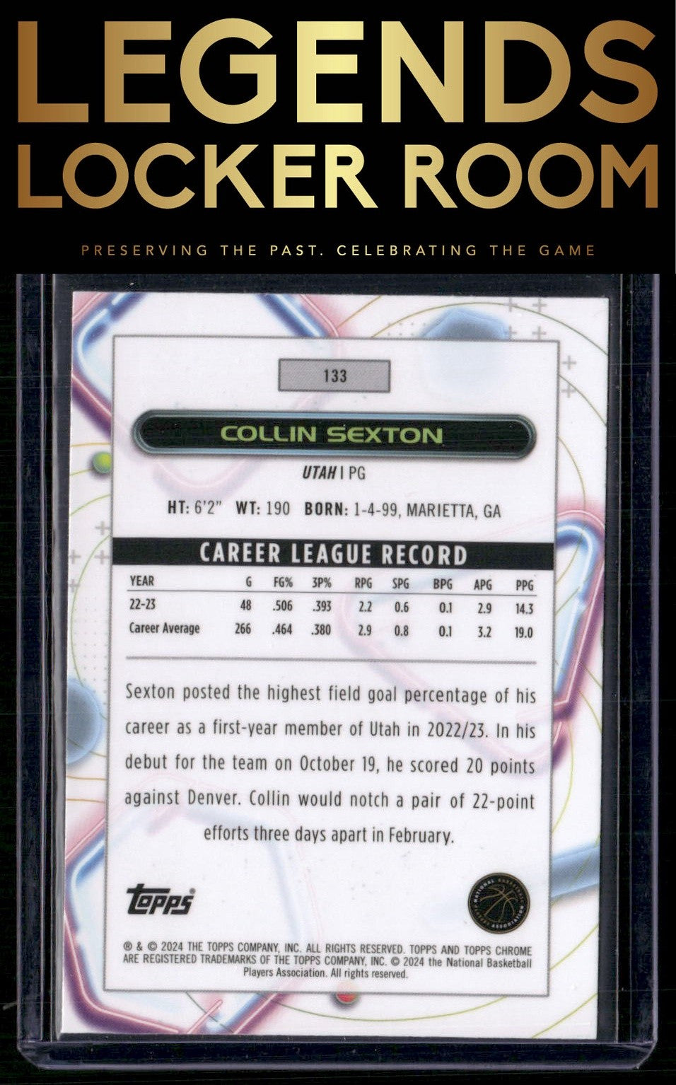 2023-24 Topps Chrome Cosmic #133 Collin Sexton