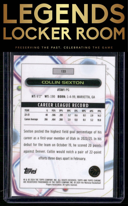 2023-24 Topps Chrome Cosmic #133 Collin Sexton