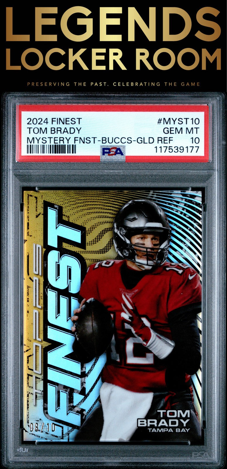 2024 Topps Finest Mystery #MYST10 Tom Brady Buccs-Gld Ref PSA 10