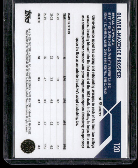 2023-24 Topps Chrome Sapphire #120 Olivier-Maxence Prosper