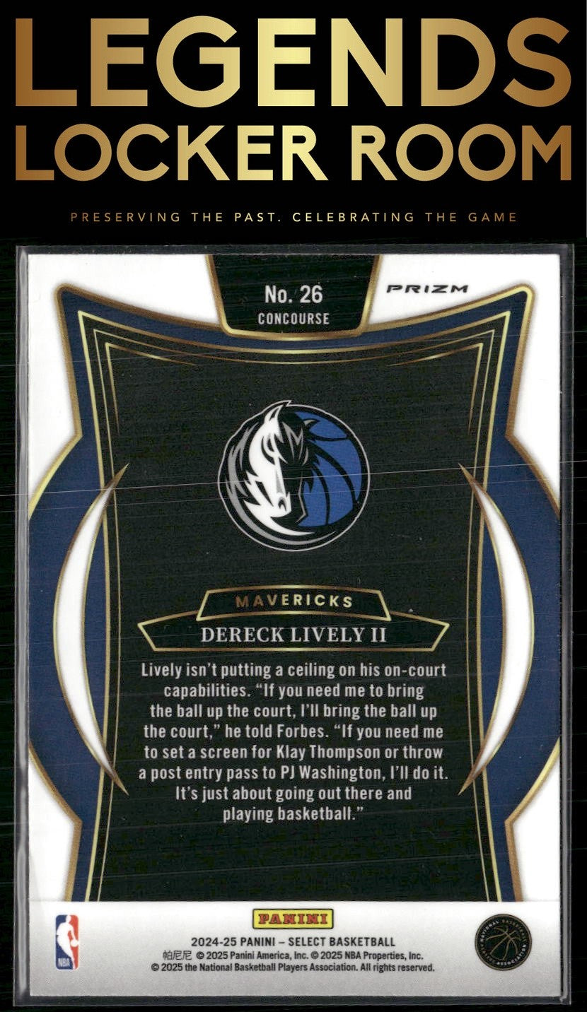 2024-25 Panini Select #26 Dereck Lively II Scope Prizm