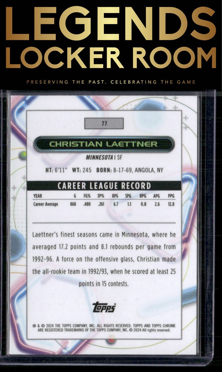 2023-24 Topps Chrome Cosmic #77 Christian Laettner