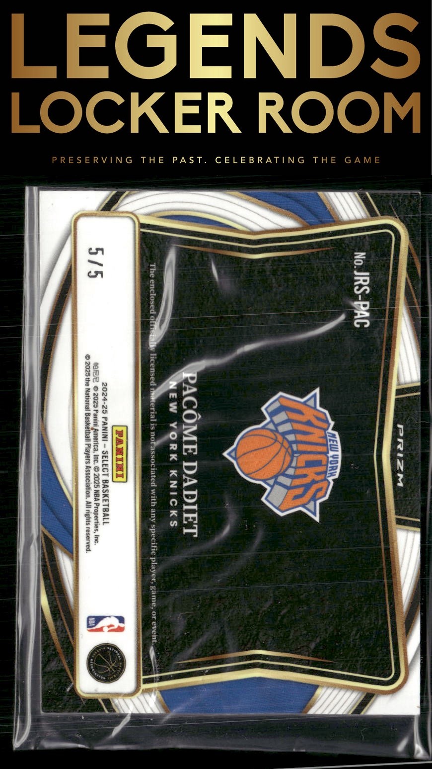 2024-25 Panini Select Pacome Dadiet Jumbo Rookie Swatches Green /5