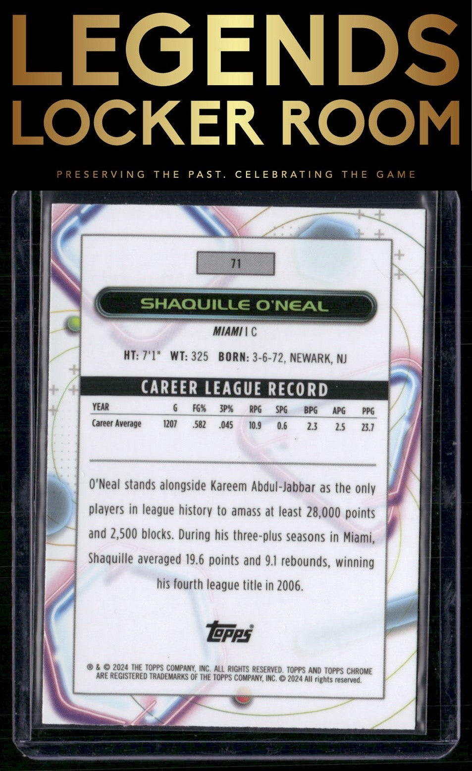 2023-24 Topps Chrome Cosmic #71 Shaquille O'Neal