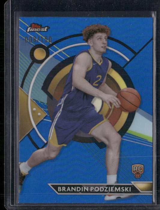 2023-24 Finest #92 Brandin Podziemski Blue Refractors #/150