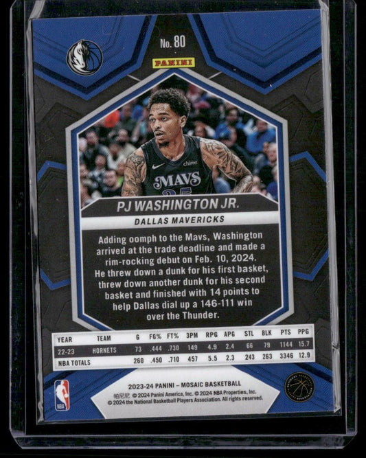 2023-24 Panini Mosaic #80 P.J. Washington Jr.