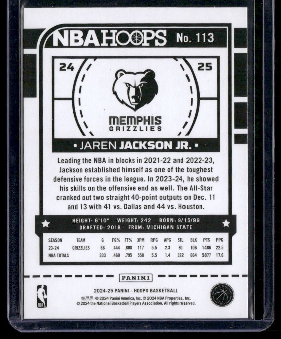 2024-25 Hoops #113 Jaren Jackson Jr.