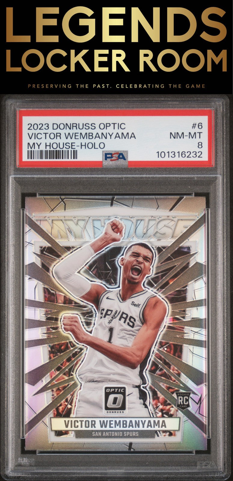 2023 Panini Donruss Optic My House #6 Victor Wembanyama My House-Holo PSA 8