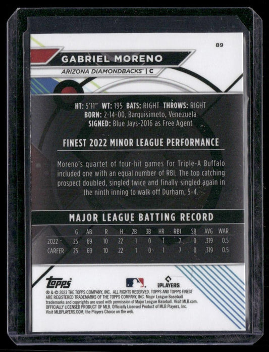 2023 Finest #89 Gabriel Moreno