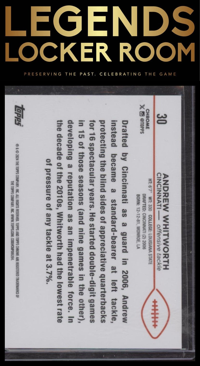 2024 Topps Chrome #30 Andrew Whitworth Red Geometric Refractor #/5