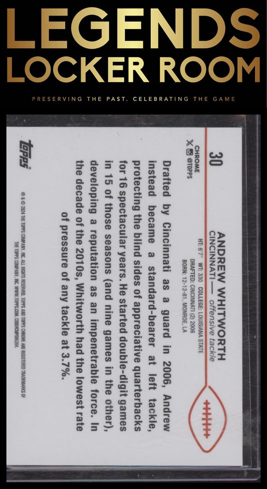 2024 Topps Chrome #30 Andrew Whitworth Red Geometric Refractor #/5
