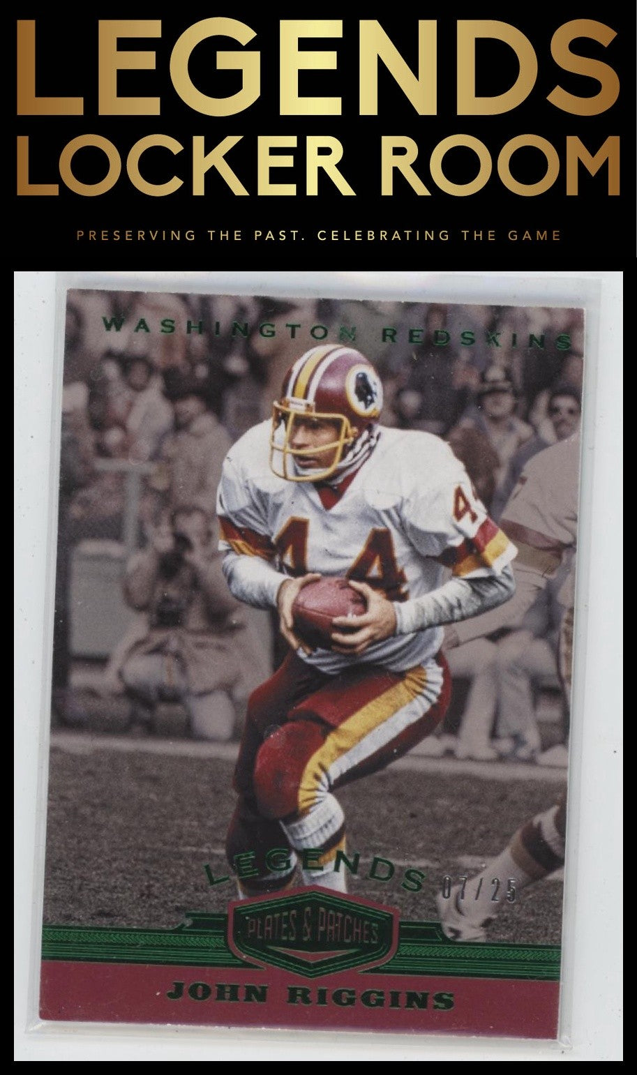 2019 Panini Plates & Patches #149 John Riggins Legends Green /25