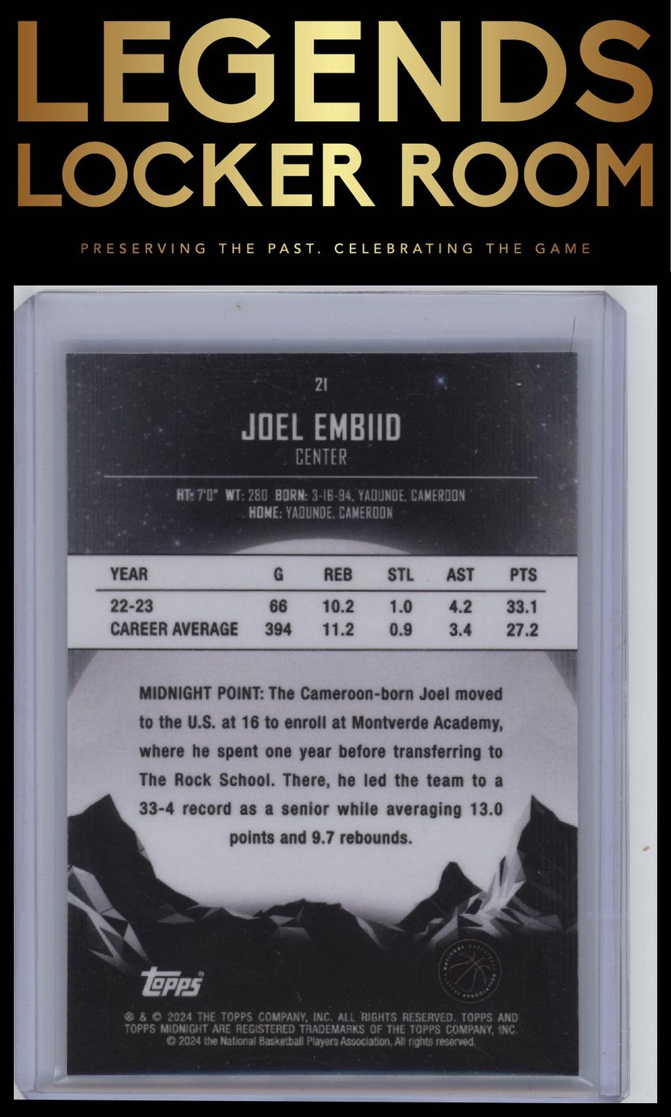 2023-24 Topps Midnight #21 Joel Embiid