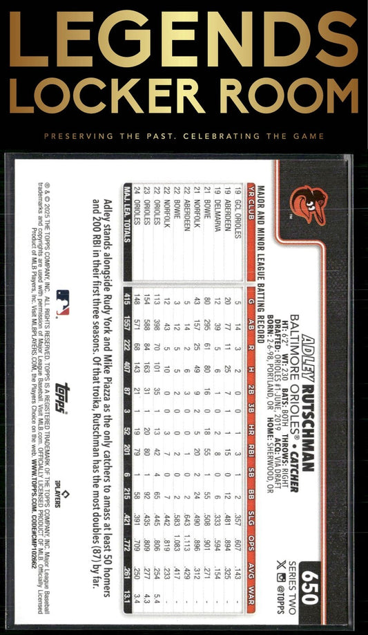 2025 Topps #650 Adley Rutschman Sandglitter