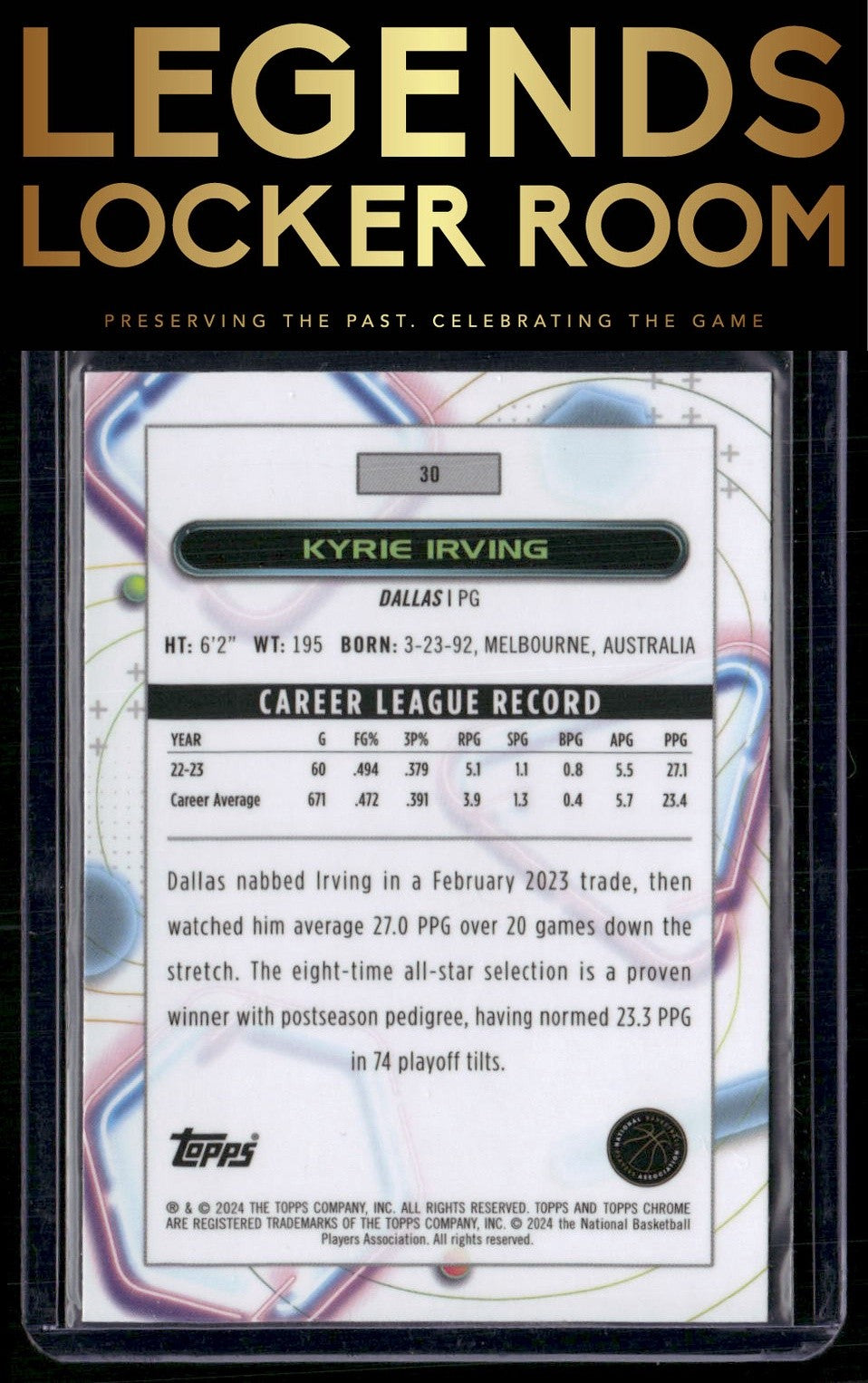 2023-24 Topps Chrome Cosmic #30 Kyrie Irving