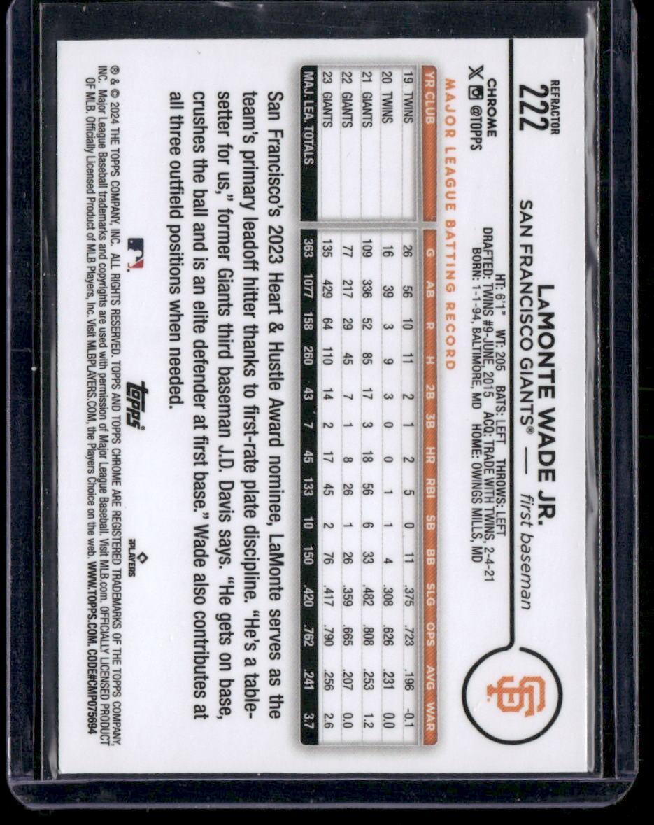 2024 Topps Chrome #222 LaMonte Wade Jr. Refractors
