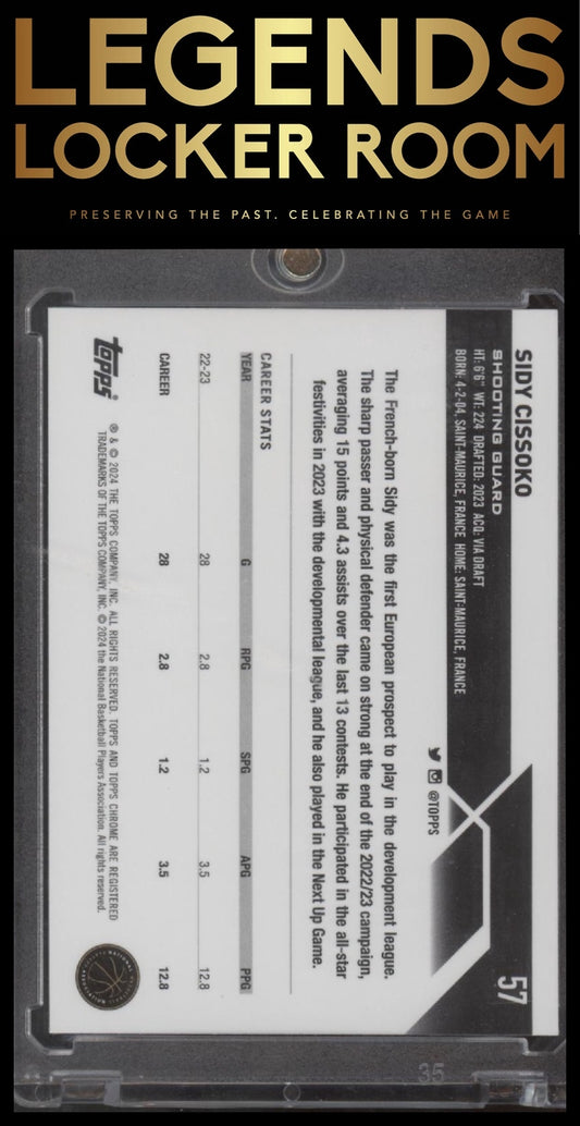 2023-24 Topps Chrome #57 Sidy Cissoko Aqua Refractors #/199