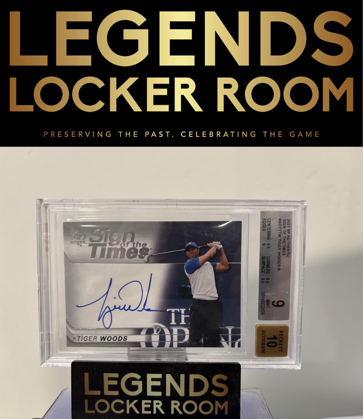 2021 SP Authentic #SOTT-TW Tiger Woods Sign of the Times BGS 9