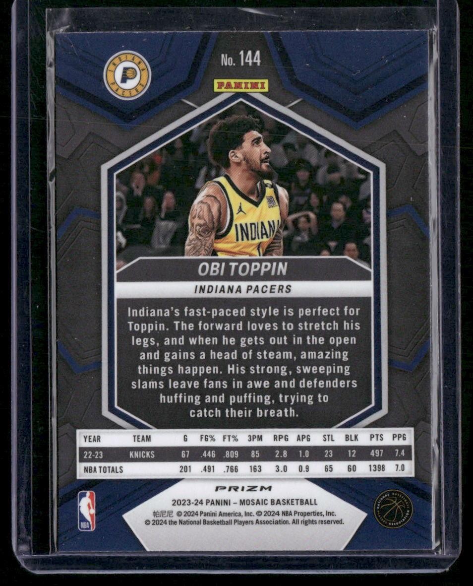 2023-24 Panini Mosaic #144 Obi Toppin Red