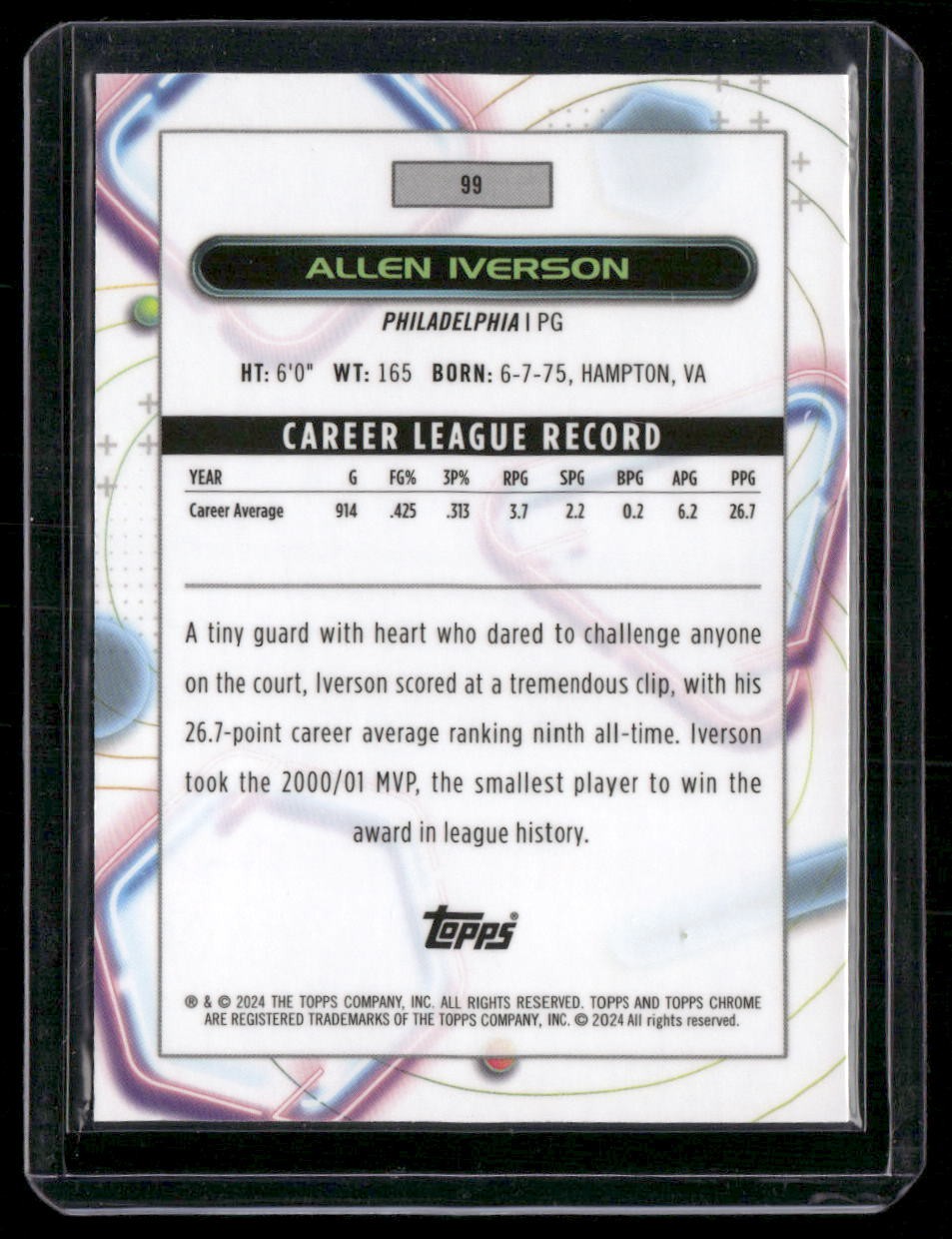 2023-24 Topps Chrome Cosmic #99 Allen Iverson