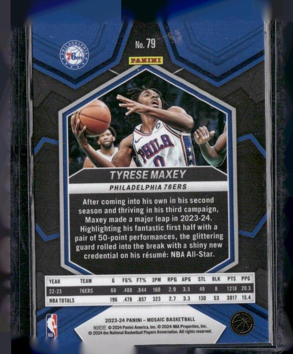 2023-24 Panini Mosaic #79 Tyrese Maxey
