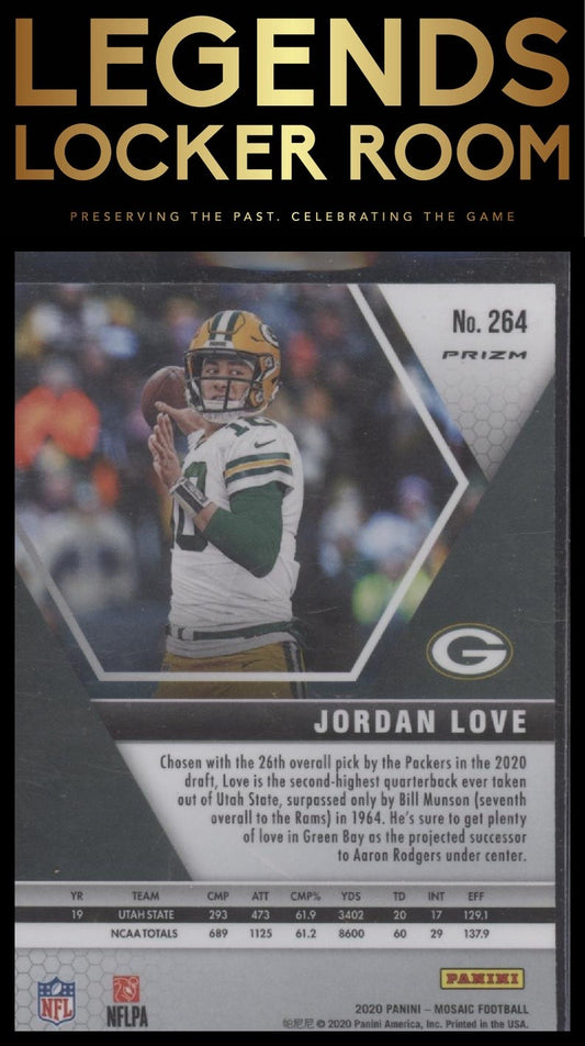 2020 Panini Mosaic #264 Jordan Love Prizm Green