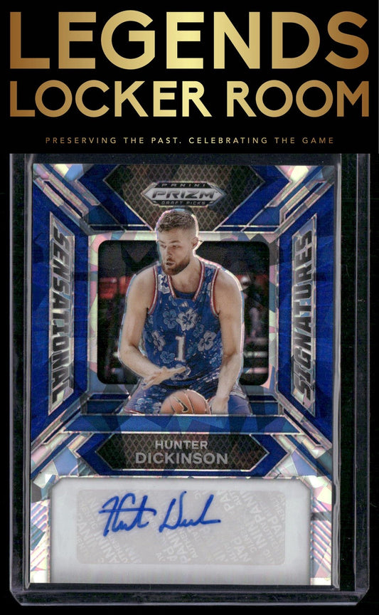 2024 Prizm Draft Picks Hunter Dickinson Sensational Signatures Blue Ice /75