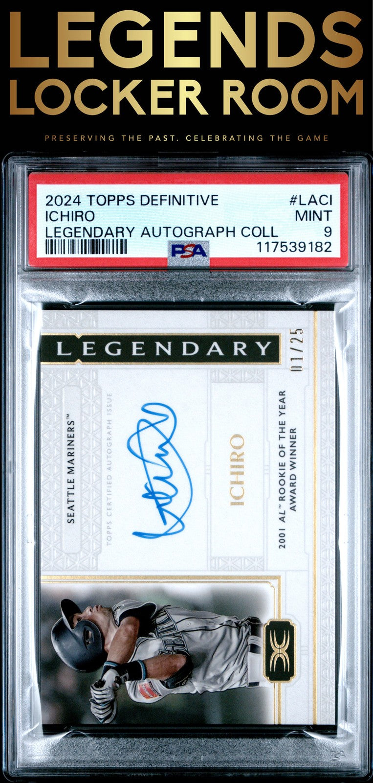 2024 Topps Definitive Collection Legendary Auto Ichiro First on Print PSA 9
