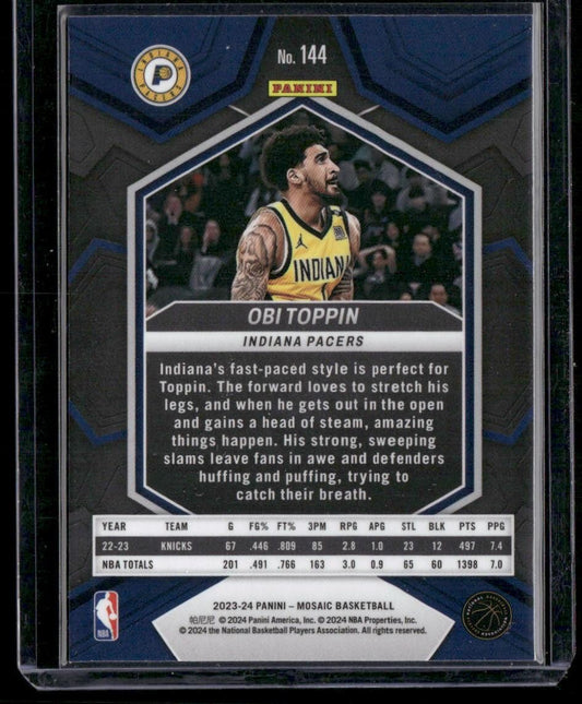 2023-24 Panini Mosaic #144 Obi Toppin