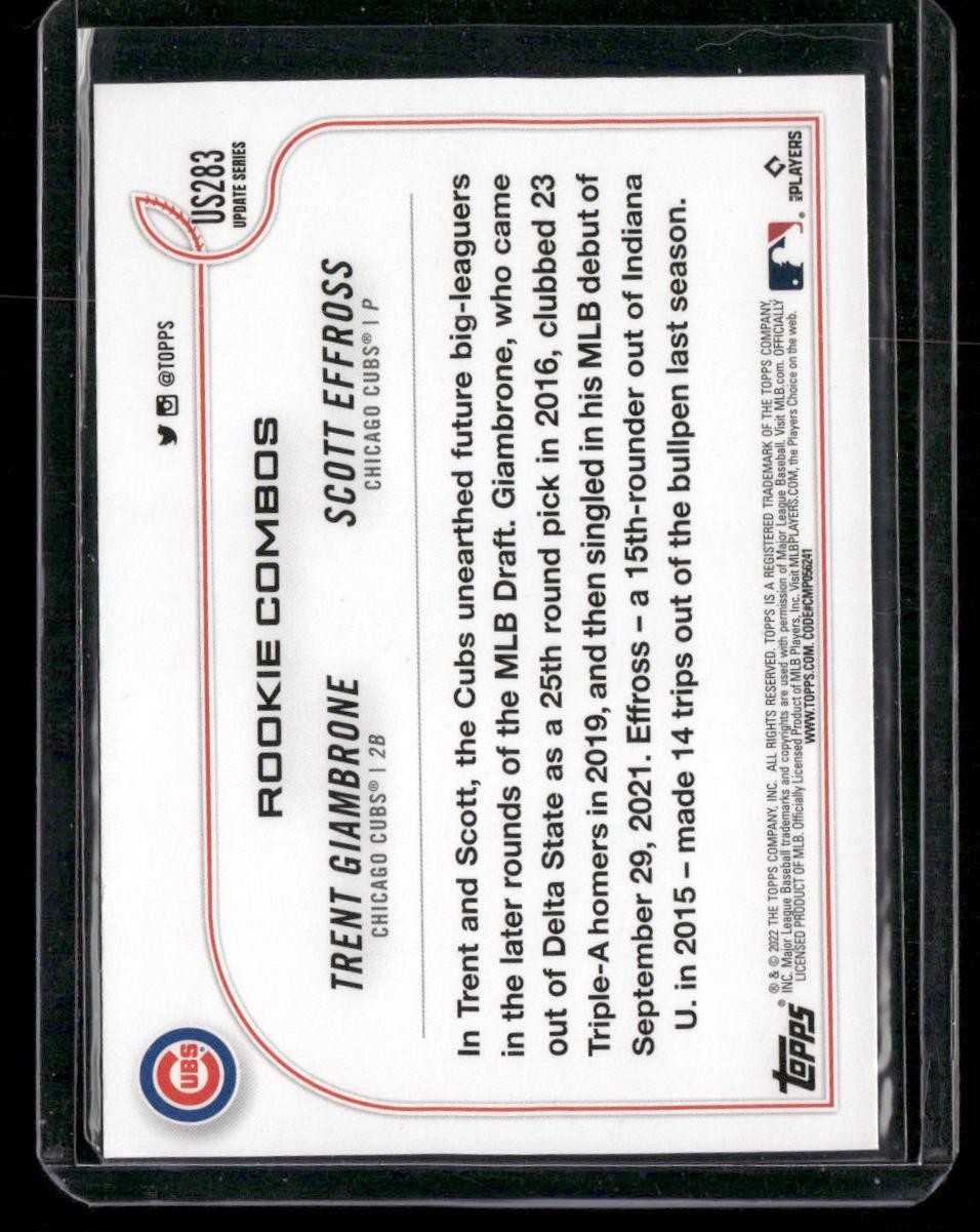 2022 Topps Update #US283 Trent Giambrone / Scott Effross RCOM