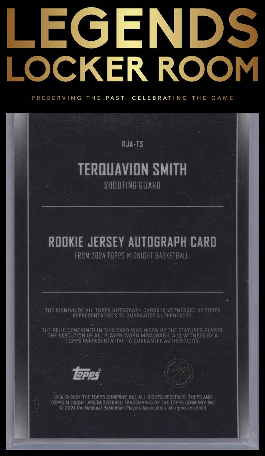 2023-24 Topps Midnight #RJA-TS Terquavion Smith Rookie Jersey Autographs